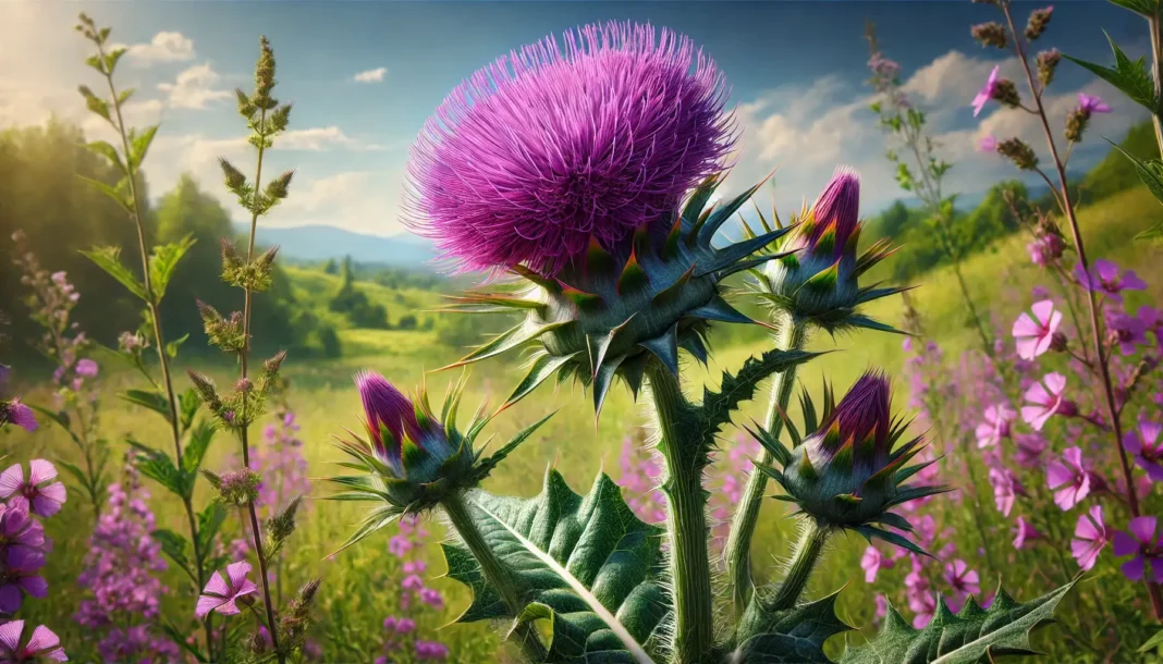 Margainis kepenims natūralus augalas su purpurinėmis gėlėmis