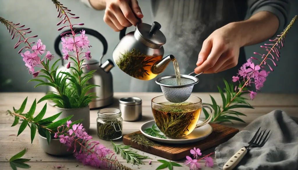 Procesas, kaip paruošti gauromečio arbatą.