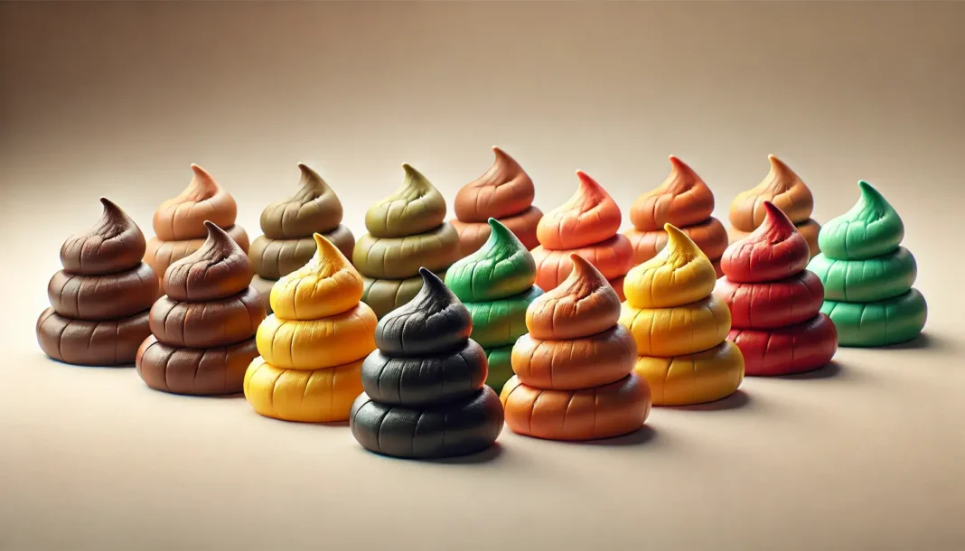 Išmatų spalva ir jų reikšmė sveikatai - Skirtingų spalvų išmatos, simbolizuojančios įvairias sveikatos būkles