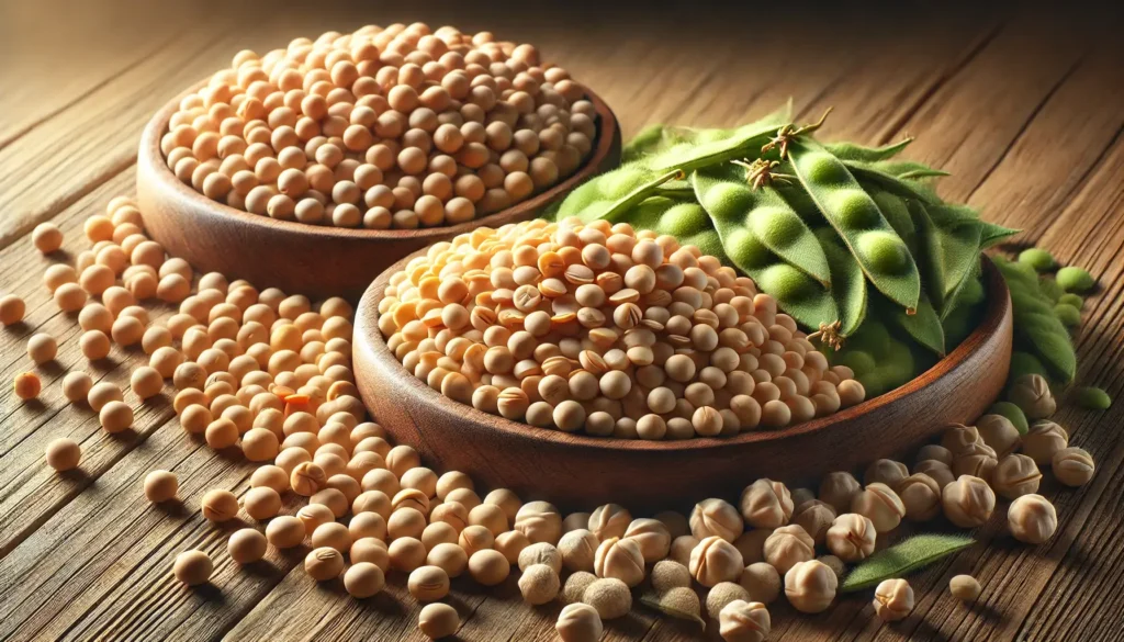 Vitaminas E maiste: sojos pupelės, lęšiai ir avinžirniai.