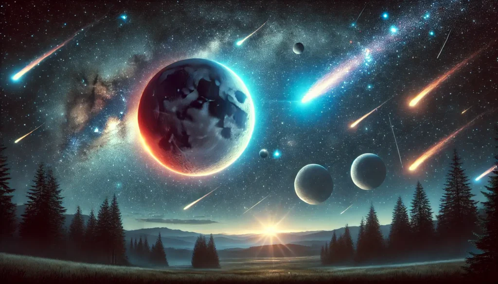 Kometa, meteorų lietus ir planetų išsidėstymas.