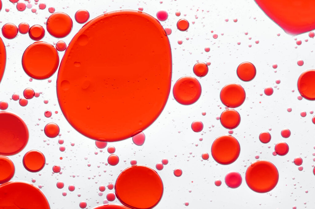 Neutrofilai – raudonos kraujo ląstelės padidintu mikroskopiniu vaizdu.