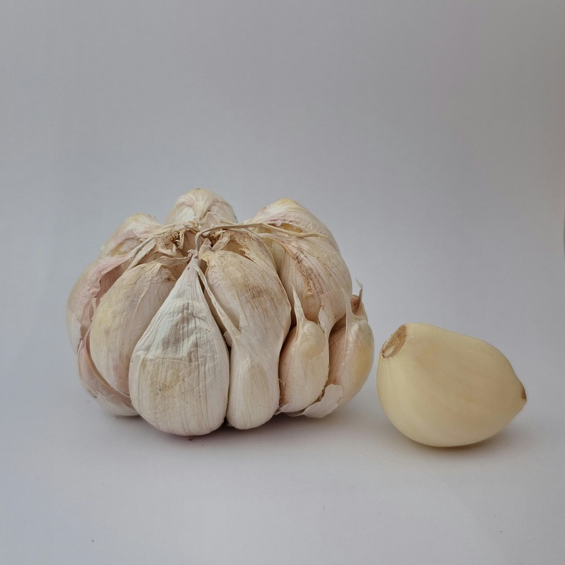 Ant stalo padėta česnako galva ir skiltelė – pagrindinis ingredientas česnako gėrimui.